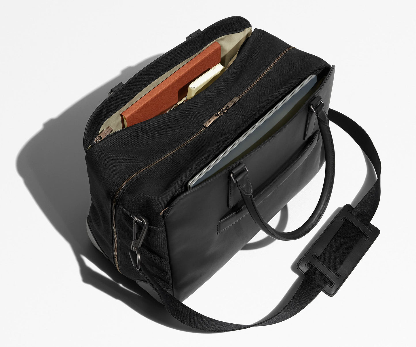 The Transit Leather Duffle in Jet Black
